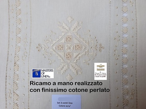 Centri pezzi lino ricamo - centri,