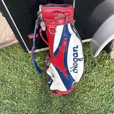 Borsa per carrello da golf Ben Hogan in pelle rossa bianca e blu 6 vie 5 tasche come da foto