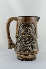 Bottiglia In Ceramica Per Vino O Birra, Scena Cavalli. Altezza 24Cm - 1,5 Litri