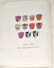 1843 ARALDICA ANTICHI STEMMI FAMIGLIA ORIGO MILANO