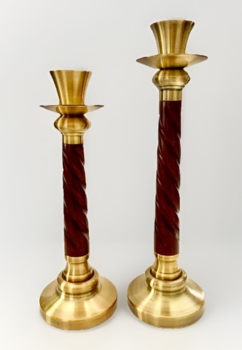 Coppia candelabri vintage orzo