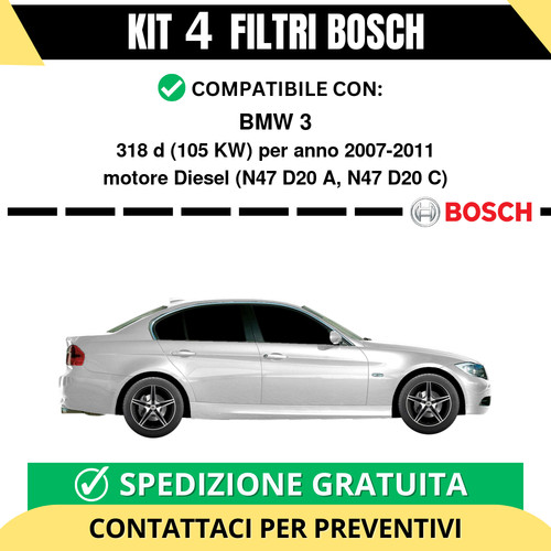 Kit bosch filtri tagliando - filtri,