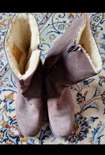 Vintage shearling boots - shearling, uomo