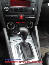 Cuffia leva cambio automatico AUDI A3 8P 8PA dal 2003 al 2012 in vera pelle NERA