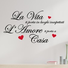 adesivo murale frase la vita