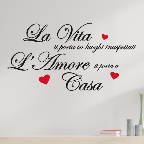 Adesivo murale frase vita - adesivo,