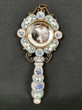 Specchio a mano in mosaico antico - Fine e delicato - Ottime condizioni- 15,5 cm