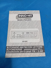INNO-HIT AS 600 AUTORADIO Vintage MANUALE D'USO ISTRUZIONI ORIGINALE - Usato VTG