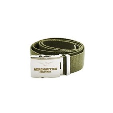 CINTURA AERONAUTICA MILITARE IN COTONE COLORE VERDE FIBBIA METALLO MAX 135 CM