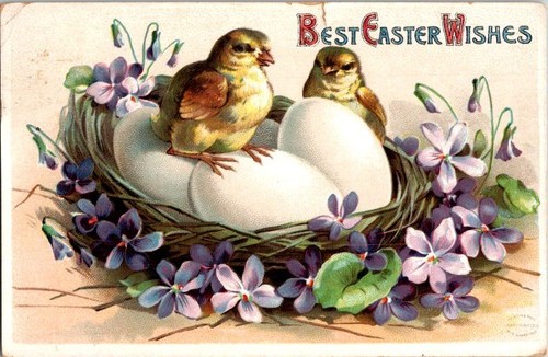 Cartolina epoca pasqua 1911 - d'epoca,