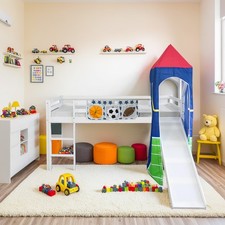 Letto a soppalco con scivolo