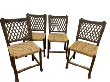 4 originali sedie Ernesto Valabrega sedute impagliate legno di castagno