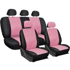 COPRISEDILI AUTO IN ECOPELLE FODERE BICOLORE ROSA - NERO UNIVERSALI ECOPELLE