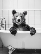 Adorabile orso in vasca da