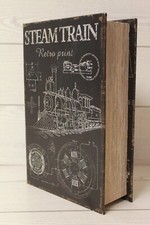 SCATOLA LIBRO 26 x 17 TRENO STILE VINTAGE ECOPELLE LIBRERIA Speciale IDEA REGALO