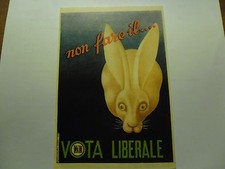 PARTITO LIBERALE -  CARTOLINA POSTALE NUOVA RIPRODUZIONE FABBRI - ALINARI