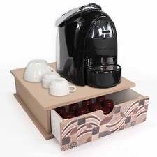 Contenitore Porta Capsule Cialde caffè Cassetto ORGANIZER Vintage LEAVES 33x33