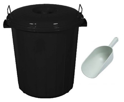 Pattumiera plastica nera 70l - pattumiera,