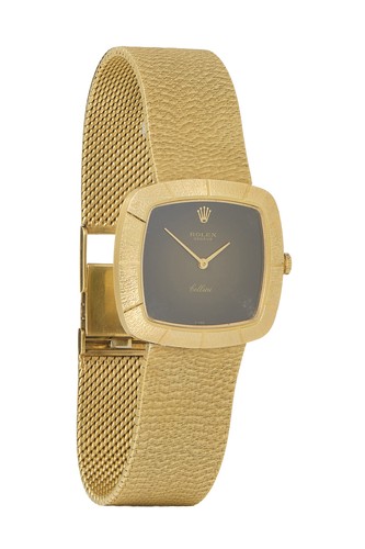 Rolex black dial gold cellini - rolex,