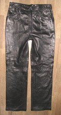 DIAMOND LEATHERS USA Jeans IN Pelle/Pantaloni Pelle Cuoio Liscio Nero Circa