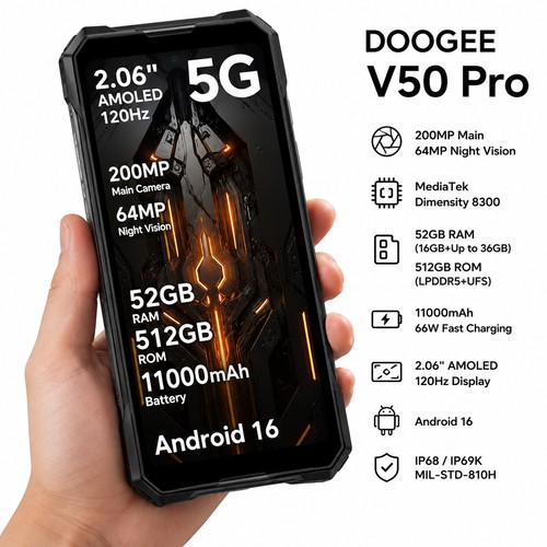 Doogee v50 pro rugged - doogee, 5g