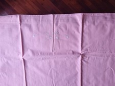 Lenzuolo Vintage anni 70 Ricamato A Mano Tessuto Lino Naturale 2,80 m