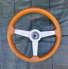 Volante sportivo universale in radica e alluminio anni 70'/80'/90'