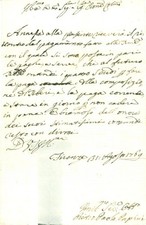 1769 FIRENZE Pietro Paolo PAPINI gestisce le paghe dei lavoratori *Lettera