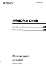 SONY MDS-JB980 MDS JB 980 -