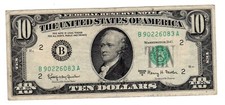 STATI UNITI AMERICANI USA banconota $10 dollari 1963A B NEW YORK IN PERFETTE ...