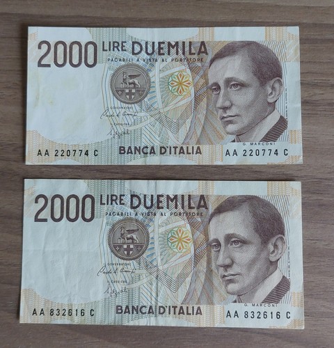 Lotto banconote 2000 lire g - lire,