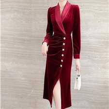 Donna velluto maxi abito - velluto,