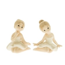 BOMBONIERA COMUNIONE BALLERINA IN PORCELLANA BIANCA H 9 CM 