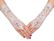 Guanti da sposa pizzo bianchi