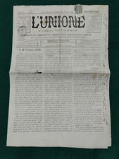 Giornale L'Unione Foglio Ufficiale Porto Maurizio 1875 n. 57  1 c De La Rue