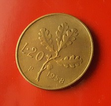 20 LIRE 1958 ERRORE - LINEA IN