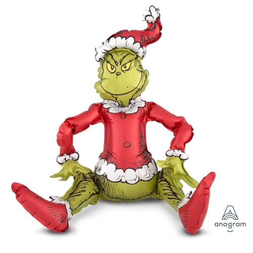 Palloncino grinch seduto - seduto, pieno