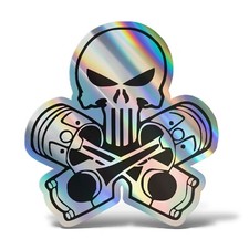 Sticker teschio pistoni - teschio,