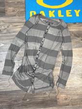 Maglione donna Rundholz Patana Plantations bottoni a righe grigio chiaro taglia L