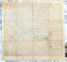 MAPPA ANTICA TELATA CARTINA GEOGRAFICA CREMONA E PROVINCIA IDEA REGALO ARREDO