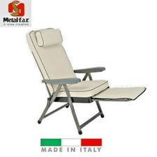 SEDIA A SDRAIO PARADISO CON CUSCINO POGGIATESTA E CARRELLO POGGIAPIEDI