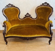 Divano Luigi Filippo in noce -