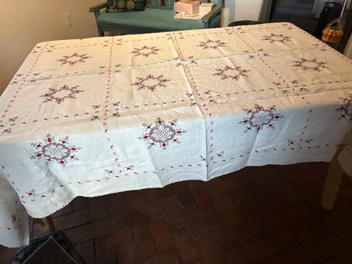 Tovaglia lino vintage - fatta, a