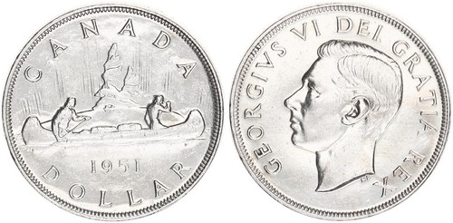 Canada dollaro argento 1951 - canada, 1