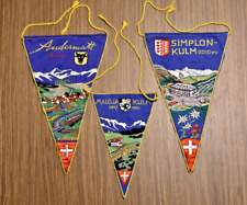 Alpi Svizzere Simplon Andermatt Maloja- Bandierine tessuto auto-moto-Vespa '60s