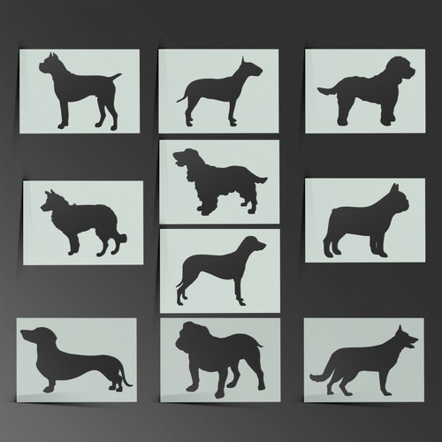 Stencil cane cani cuccioli
