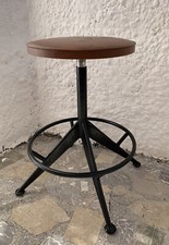 sgabello in ferro retro’ girevole piano design anni 60 italy