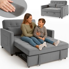 Divano Letto Due Posti in Velluto Premium con Imbottitura Alta Densità Grigio