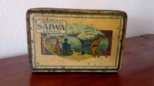Scatola latta biscotti saiwa - latta,