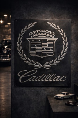 Vintage cadillac metal sign - cadillac,